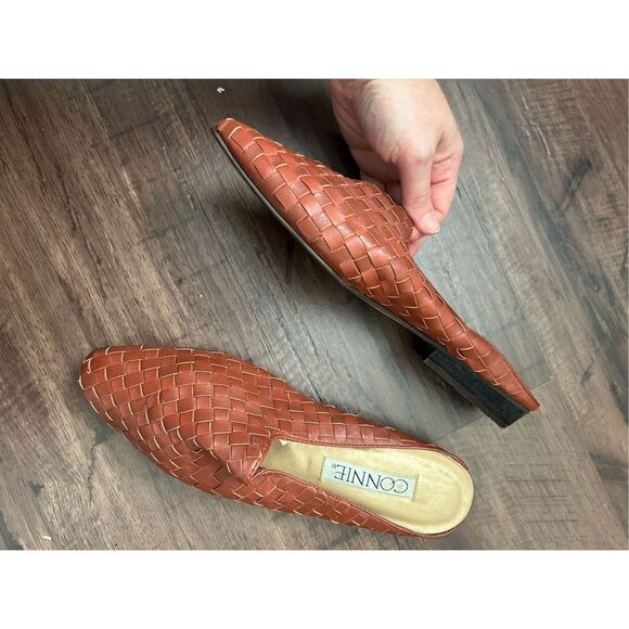 Connie Wicker Woven Slip-On Brown Shoes, Size 9 - Picture 2 of 9